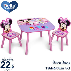 デルタ ディズニー ミニーマウス テーブル&チェア セット 女の子 子供家具 学習机 椅子 3点セット Delta