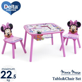ディズニー ミニーマウス テーブル＆チェア セット 女の子 収納付き 子供家具 学習机 椅子 3点セット Delta