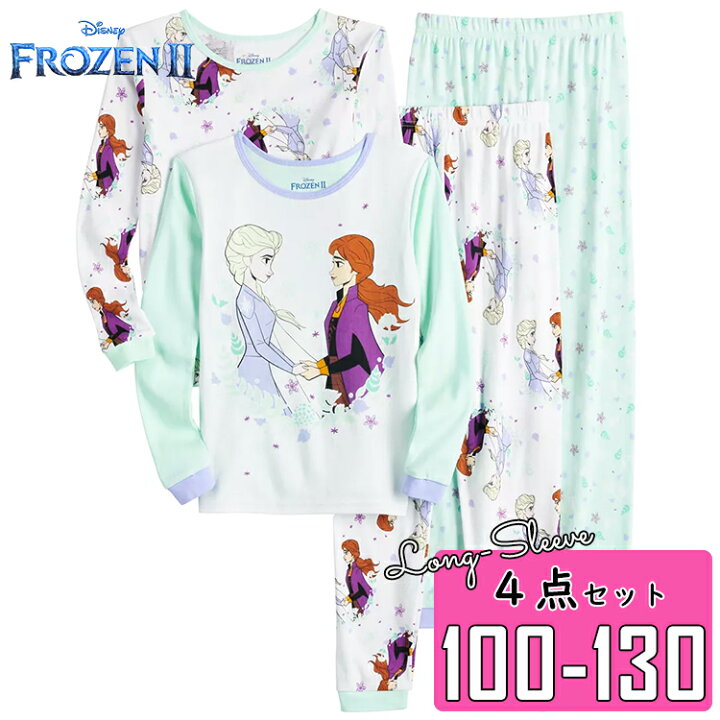 楽天市場 スプリングセール割引商品 ディズニー アナと雪の女王2 パジャマ 2着 4点セット 長袖 長ズボン アナ雪 子供用 キャラクター 寝巻き 100 110 1 130 キッズ ベビー用品 パラニーニョ