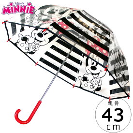 子ども傘 傘 キッズ 子供用 40cm ディズニー ミニーマウス 透明 ストライプ ビニール傘 デザイン キャラクター
