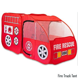 子ども用 キッズ 消防車 プレイ テント メッシュ 扉付き 室内 屋外
