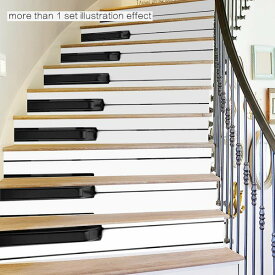鍵盤 ピアノ 階段用 ステッカー サイズ18X100cm 6枚セット ウォールステッカー 装飾 剥がせる 可愛い カンタン DIY 壁紙シール FS009