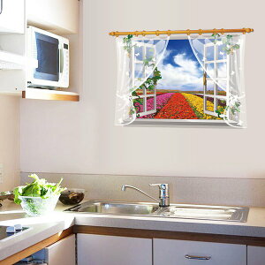 ������3D�� �E�H�[���X�e�b�J�[ �J�[�e��×���Ԕ� �x���G �g���b�N�A�[�g �͂����� �ǎ� �V�[�� �h�� DIY �� �C���e���A