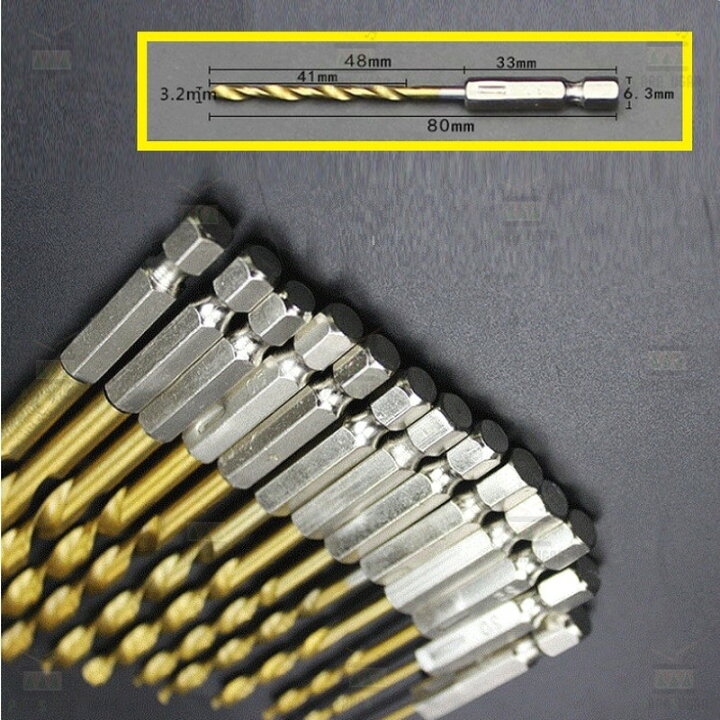楽天市場】3.2mm 単品売り 特殊チタン製 六角軸 鉄工用 ドリル刃 工具 