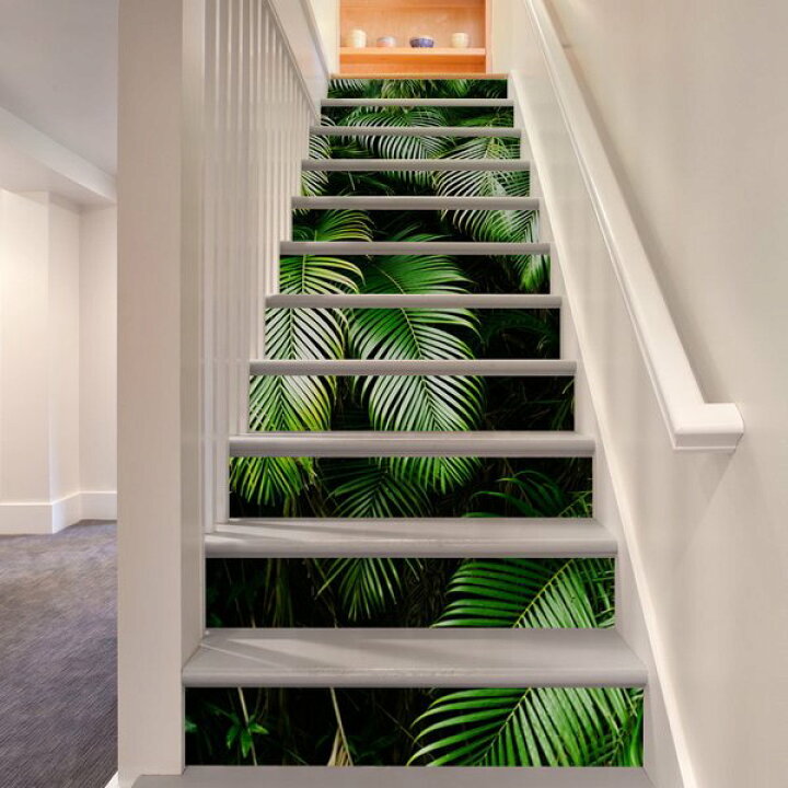楽天市場 階段用 ステッカー 13枚セット リーフ アマゾン リゾート 葉っぱ ウォールステッカー 装飾 剥がせる カンタン Diy 壁紙シール Parasugar