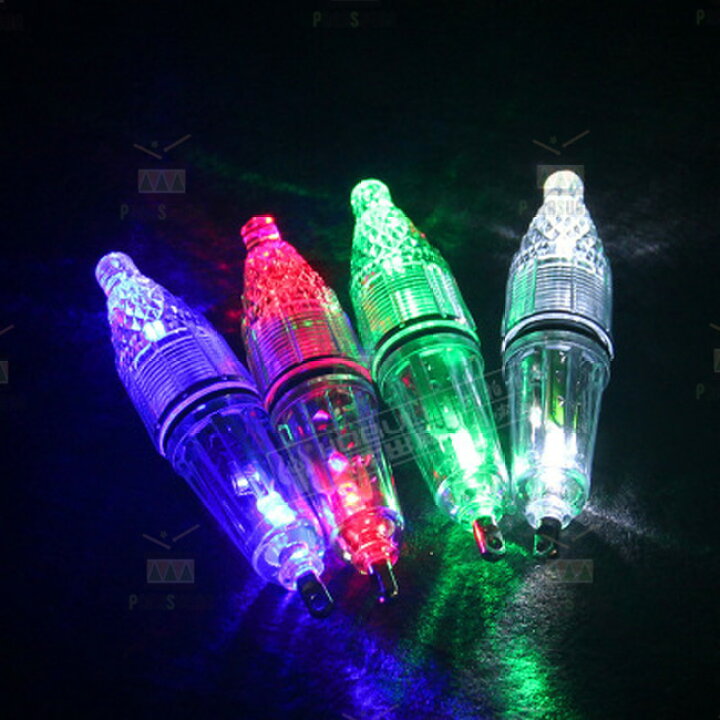 楽天市場】上下が光る高輝度 LED水中ライト 12cm 4カラー 4個セット 