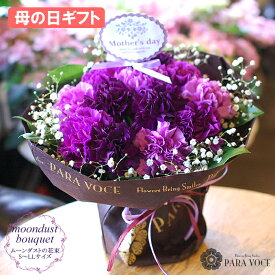 【母の日 超早割 最大10％OFF】2026 母の日 カーネーション ムーンダストの花束 ははの日 花 ギフト 母の日ギフト そのまま飾れる 花束 スタンディングブーケ ダズンフラワー 選べる S～LLサイズ スイーツセットも 生花 紫 花ギフト おしゃれ 母の日 プレゼント 送料無料