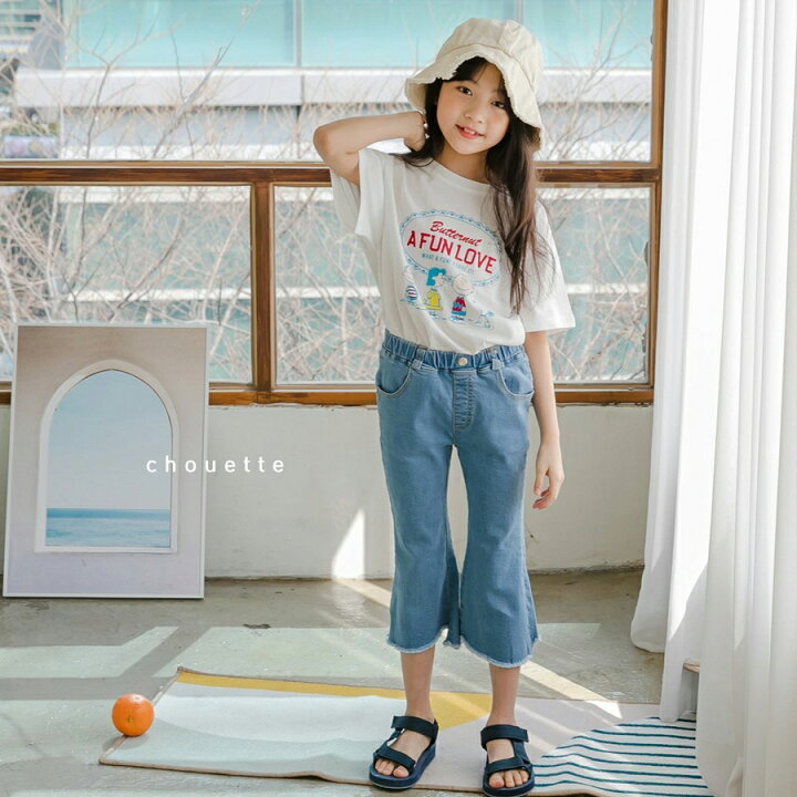 楽天市場】キッズ ブーツカット デニム パンツ （90～120cm）7分丈 