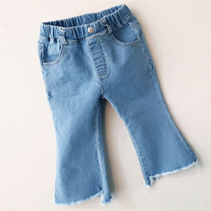 楽天市場】キッズ ブーツカット デニム パンツ （90～120cm）7分丈 