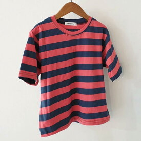 キッズ ボーダー Tシャツ 太めボーダー（90～130cm）半袖 綿 コットン 女の子 男の子 ビッグTシャツ トップス ジュニア 子供 子ども スポーツ 可愛い かわいい 韓国 こども服 カジュアル シンプル おしゃれ ラガーシャツ 春夏 春服 夏服 【ポスト投函 送料無料】