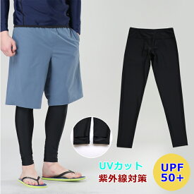 【当店スーパーSALE 全品半額以下】【UVカット＆水陸両用】メンズ スイムレギンス トレンカ ラッシュパンツ スパッツ 紫外線対策 [YN2305][自社発送 ヤマト運輸]