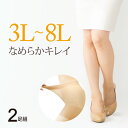 【送料無料】2足組 大きいサイズ 3〜4L 5〜6L 7〜8Lなめらかきれい ストッキング ゆったり美脚 横縞解消 マタニティ 妊娠 妊婦