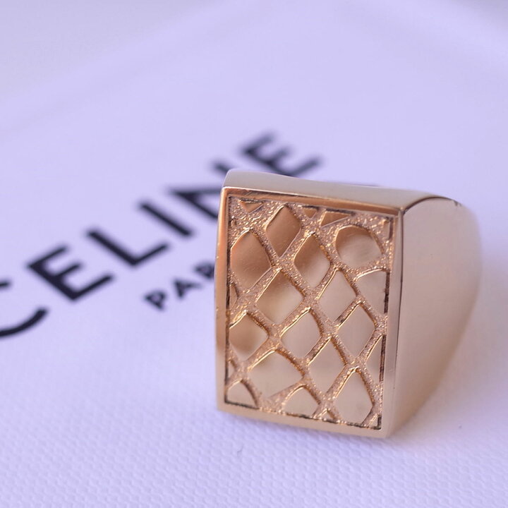 楽天市場】美品 CELINE セリーヌ エディ期 シグネットリング 指輪 