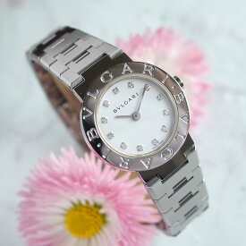 【中古】箱/保 BVRGALI ブルガリブルガリ BB23SS 12PD ダイヤインデックス ブレスレット レディース クォーツ 腕時計