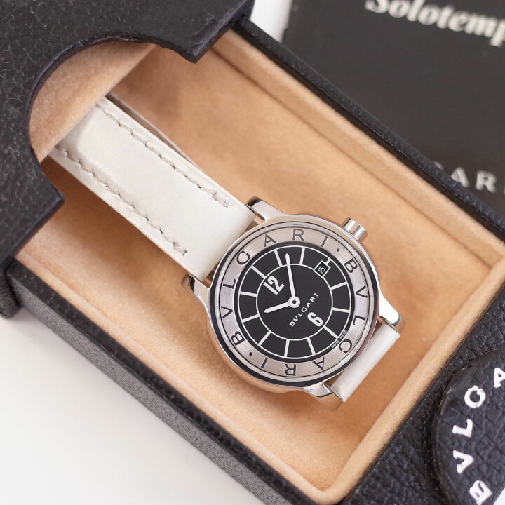 BVLGARI(ブルガリ) 腕時計 ソロテンポ ST29S レディース 革ベルト 黒