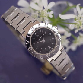 BVLGARI ブルガリブルガリ BB23SS ブラック デイト 黒文字盤 ブレスレット レディース クォーツ 腕時計 OH済1年保証 電池交換済