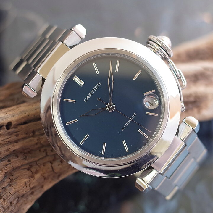 楽天市場】カルティエ パシャC W31014M7 稀少 スケルトン針 青文字盤  