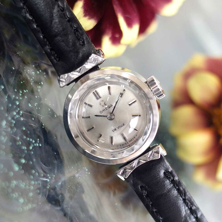 2針 ファッション 435 OMEGA 時計 レディース DeVille カットガラス  