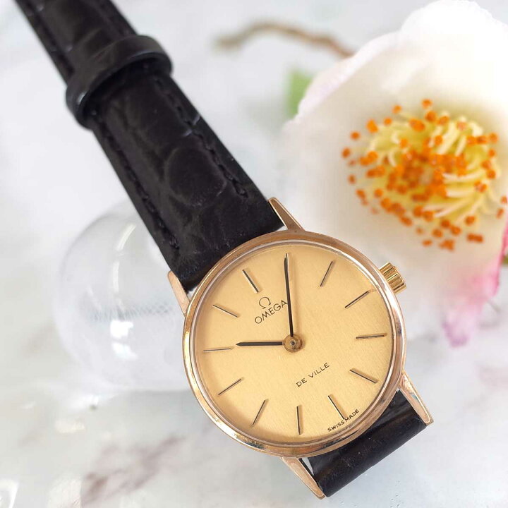 OMEGA ゴールド レザー バンド 時計（【中古】 オメガ OMEGA SS 腕時計 