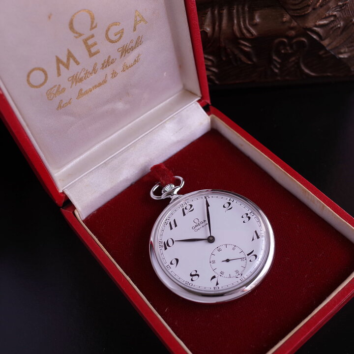 OMEGA 懐中時計 ホワイト文字盤 OMEGA オメガ 懐中時計 スモセコ 