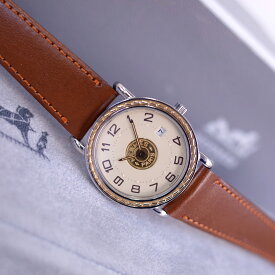 エルメス セリエ SE4.220 純正尾錠 アラビアインデックス コンビ 新品革ベルト レディース クォーツ HERMES 1年保証 電池交換済