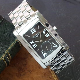 ロンジン ドルチェヴィータ L5.655.4 スモセコ 長角 黒文字盤 ブレスレット メンズ クォーツ 腕時計 LONGINES 1年保証