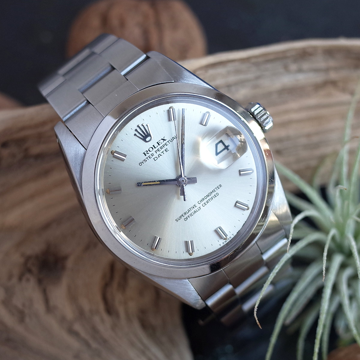 ふるさと納税 美品 ロレックス 1500 Cal.1570 ROLEX 1967年 ショートインデックス 腕時計 アンティーク パーペチュアルデイト  自動巻 ムクブレス メンズ メンズ腕時計