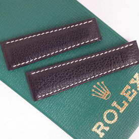ROLEX ロレックス 純正本革ベルト 黒 ステッチ ストラップ レザー 20mm/16mm デイトナ用 未使用 正規品 SWISS MADE