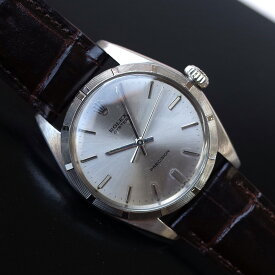 ロレックス 6427 オイスタープレシジョン 1966年 グレー ペンシル針 SS 新品革ベルト 手巻 腕時計 ROLEX アンティーク OH済1年保証