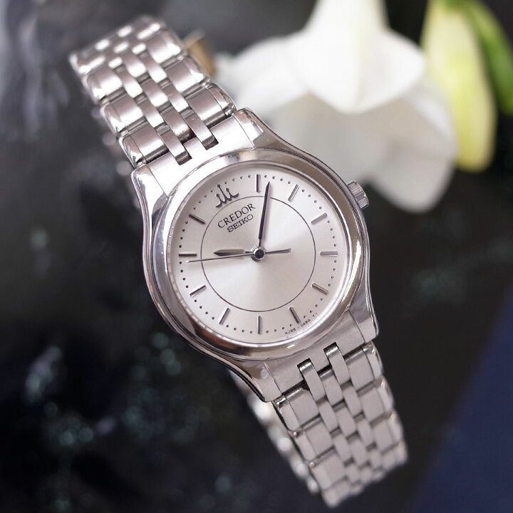 ☆極美品 4J85 0A20 セイコー クレドール 時計 シルバー レディース 