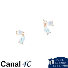 【送料無料】【ラッピング無料】カナルヨンドシー Canal 4℃ カナル4℃ K10ピンクゴールド ピアス ブルー・トパーズ/フェルスパー/キュービックジルコニア