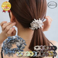 全品対象クーポン配布中！シュシュ フラワー 花　大人 ヘアゴム パステル ダーク お花 フラワー かわいい…