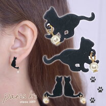 楽天市場】ピアス 黒 猫の通販