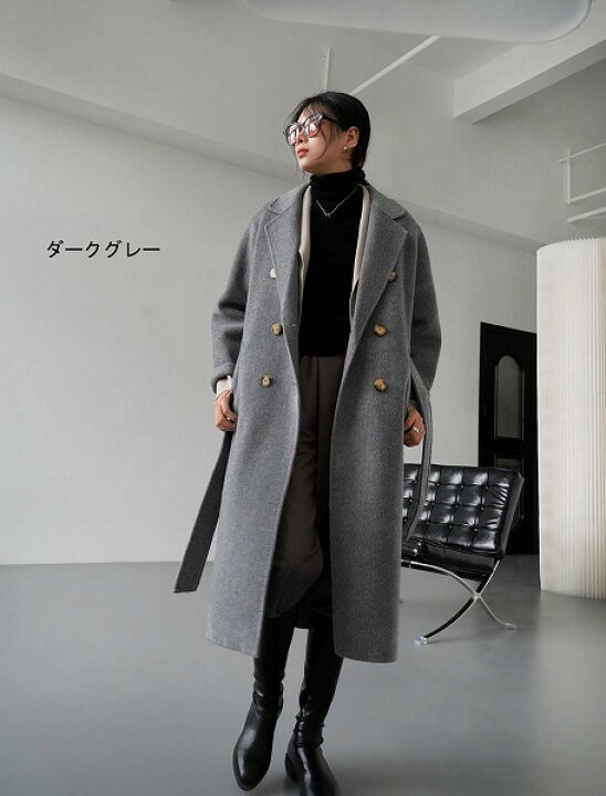 楽天市場】上品ロングコート ウール100% リバーコート ダブルスタイル 