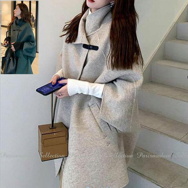 楽天市場】ゆったりハーフコート ひざ丈 ダッフルコート カジュアル 前 