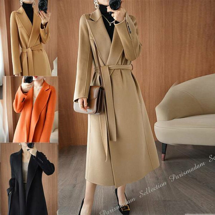 楽天市場】ウール100％ロングコート リバーコート ダブルフェイス  