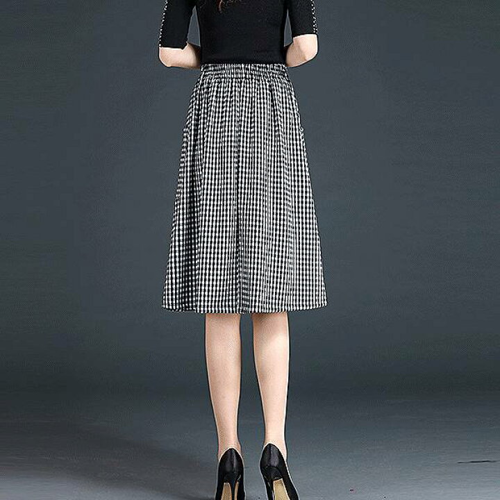 楽天市場】＜在庫セール＞タックフレアスカート ギンガムチェック 千鳥  