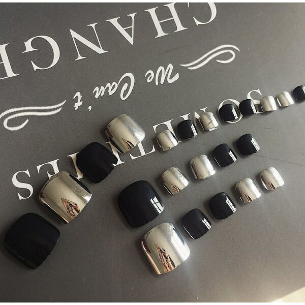 【PRS nail】 ネイルチップ 付け爪 つけ爪   簡単貼る  韓国 人気 夏に 繰り返し使える 剥がせる デコネイル かわいい 24枚入り 足用 フット用 結婚式 成人式
