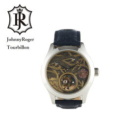 JOHNNYROGER メンズ 男性用 腕時計 時計 本物保証 腕時計の最高峰 フライングトゥールビヨン 本格 機械式 手巻き ステンレスケース 革ベルト 正規品 Python