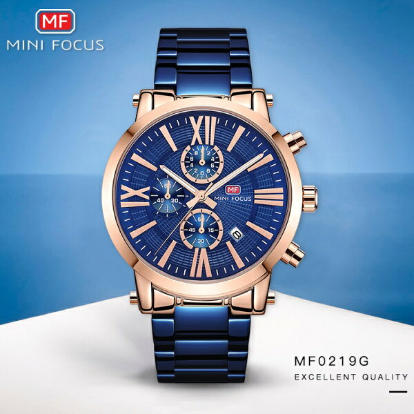 【国内正規代理店】MINIFOCUS  ミニフォーカス メンズ 男性用 腕時計 時計 ストップウォッチ クロノグラフ スポーツ 欧米 海外人気 ミリタリーマルチ クォーツ 夜光 カレンダー MF0219G プレゼント ギフト お祝い 誕生日 父の日 かっこいい 成人式 クリスマス 彼氏 旦那