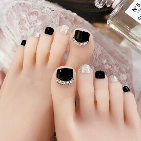 【PRS nail】 ネイルチップ 付け爪 つけ爪 おうちネイル 貼る 簡単 ネイル 剥がせる デコネイル かわいい 24枚入り 足用 フット用