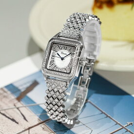 『 時計のプレゼントを贈る 』Dimini レディース 女性用 腕時計 ウォッチ ラインストーン石使用 ダイヤモンド クォーツ アクセサリー ラッピング無料 かわいい おしゃれ シルバー 77022