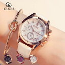『最大20%OFFクーポン』GUOU レディース 腕時計 時計 ラッピング無料 かわいい おしゃれ ピンクゴールドケース カジュアル 可愛い 母の日 誕生日 彼女 プレゼント クリスマス ギフト 入学式 10代 20代 30代 40代 50代 セール