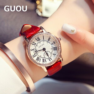 『最大20%OFFクーポン』GUOU レディース 腕時計 時計 ラッピング無料 かわいい おしゃれ ピンクゴールドケース カジュアル 可愛い 母の日 誕生日 彼女 プレゼント クリスマス ギフト 入学式 10