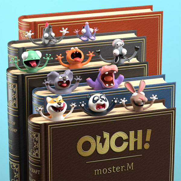 【箱付き】動物付箋 アニマル ブックマーク ふせん  OUCH! メモ帳 オフィス用品 文房具 かわいい 付箋 しおり 栞 事務用品 ネコ イヌ コアラ ヤモリ ネズミ カバ ロバ オオカミ ウサギ 新品 送料無料