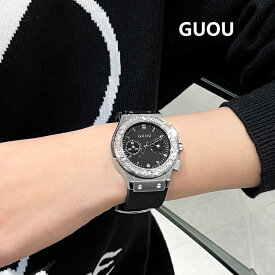 『 時計のプレゼントを贈る 』GUOU 腕時計 レディース 腕時計 ウォッチ アクセサリー かわいい おしゃれ ホワイト ブラック グリーン ブラウン 円形 丸 8220【SALE セール】