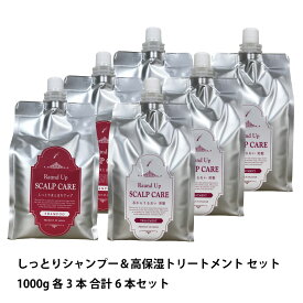 Raund Up ラウンドアップ しっとりシャンプー ＆ 高保湿トリートメント 1000g 各3本 合計6本詰め替えセット
