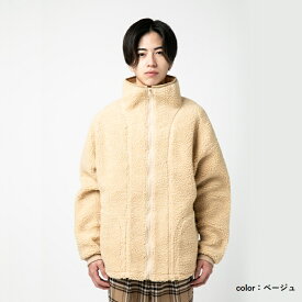 メンズボアブルゾン　ボアスタンド　スタンドブルゾン　ボア　シープボア　ブルゾン　メンズ　レディース　ジャケット　もこもこ　あったか　温かい　アウター　スタンド襟　春服　秋服　冬服　全2色　Mサイズ　Lサイズ　XLサイズ