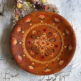 【USED】 スロバキア 木製 飾り皿 【海外直輸入USED品】