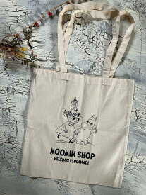 moomin エスプラナーディ店 オープン記念 ロゴバッグ ノベルティ フィンランド ヘルシンキ コットン トートバッグ ムーミン ムーミン雑貨 ムーミングッズ ムーミンショップ ショップバッグ たためる 折りたたみ コンパクト 軽量 軽い オリジナル サブバッグ 買い物